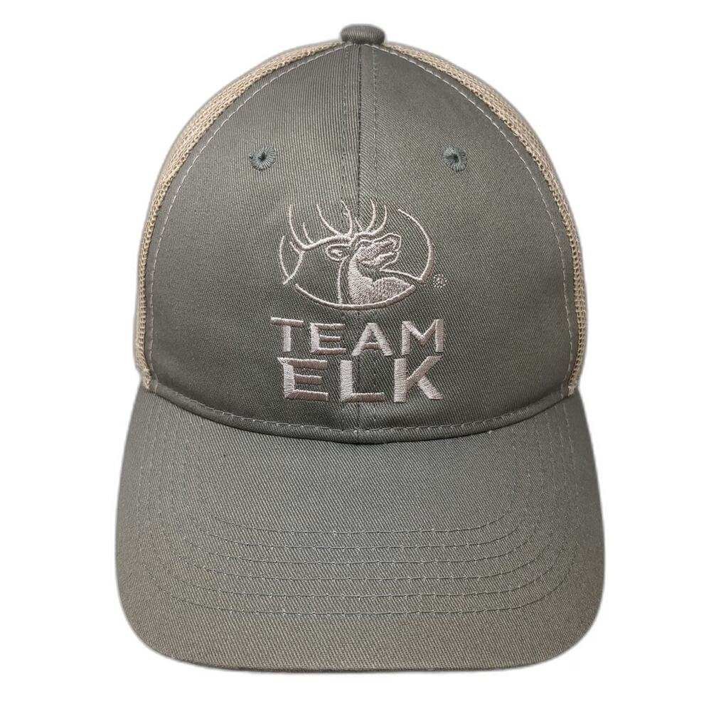 Outdoor Cap Trucker Hat Gray One Size Team Elk RMEF Mesh Snapback Hunting Logo